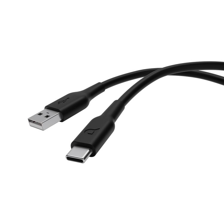 Powerology TPE USB-A to Type-C Charging Cable with Fast Charging & Data Transfer, Universal Compatibility, 3A Charging Current, TPE Material, More than 30000 Bends - Black