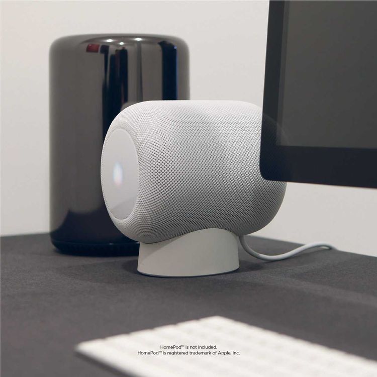 Elago HomePod Silicone Stand, Touch Control & LED Panel, Easy to Use, Supports Home Pod without Interrupting Sound Quality, Shock Absorbing, Ergonomically Designed - White
