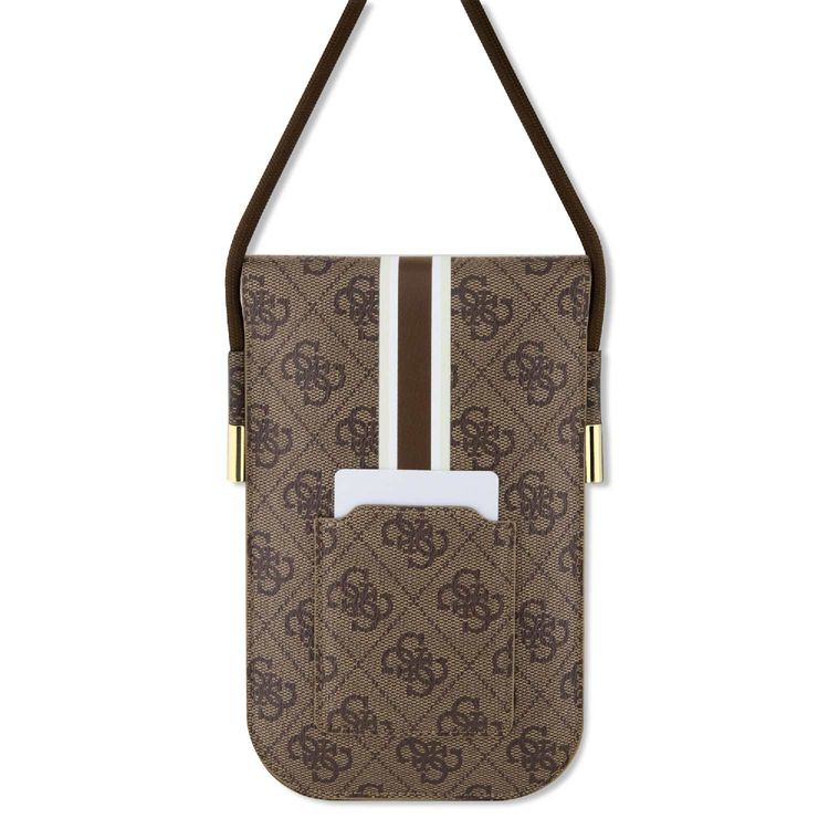 Guess US Wallet with Strips & 4G Design, High-Quality Eco-leather Material, Versatile Appeal, Compact Design, Multiple Card Slots, Bill Compartment, Secure Closure - Brown