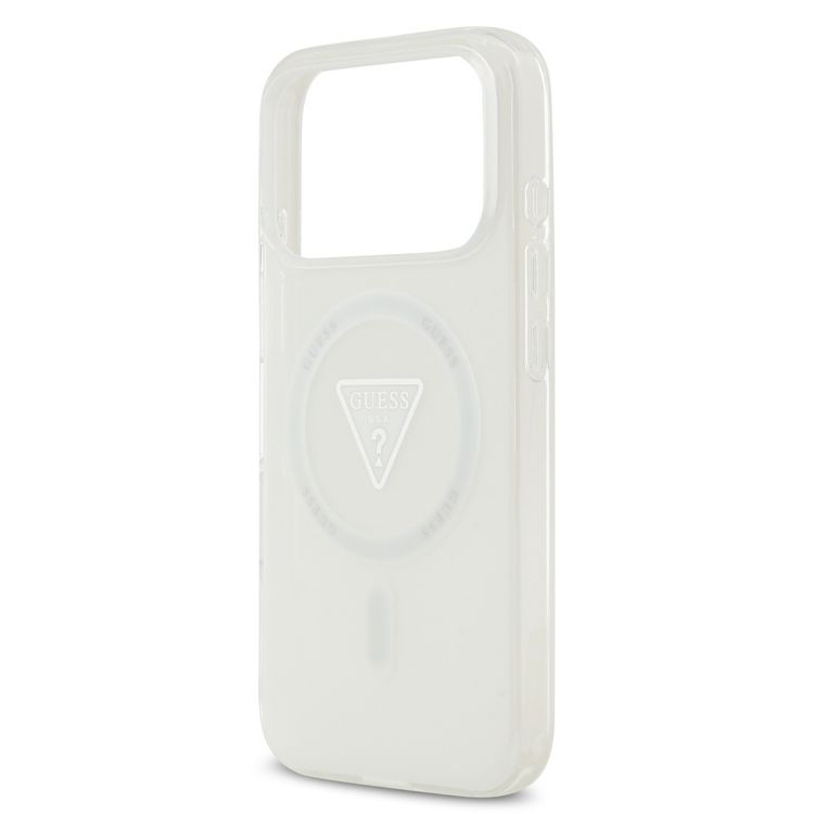 غطاء MagSafe IML Gradient مع شعار مثلث مطبوع لهاتف iPhone 17 Pro، تصميم نحيف، حماية من السقوط، خفيف الوزن، مريح في الإمساك، تغليف مستدام، سهل التركيب - شفاف