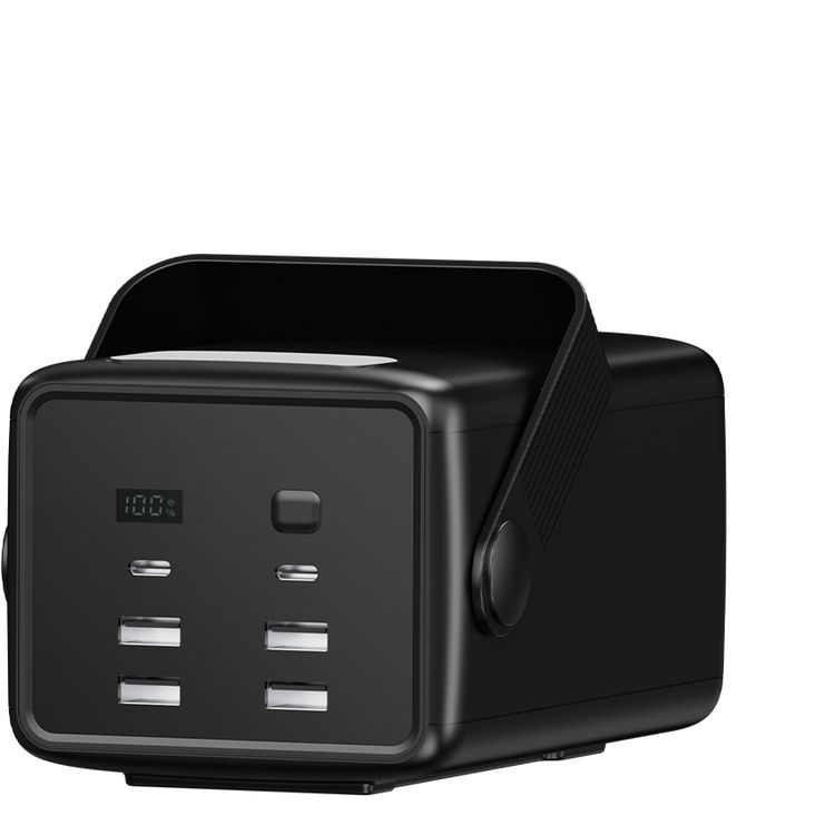 باور بانك بورودو لارا 80000 مللي أمبير/ساعة مع مصباح يدوي، مقبض محمول، PD 20 وات، شحن سريع، منفذين USB-A وUSB-C وMicro، 4 كابلات مدمجة، توافق عالمي - أسود