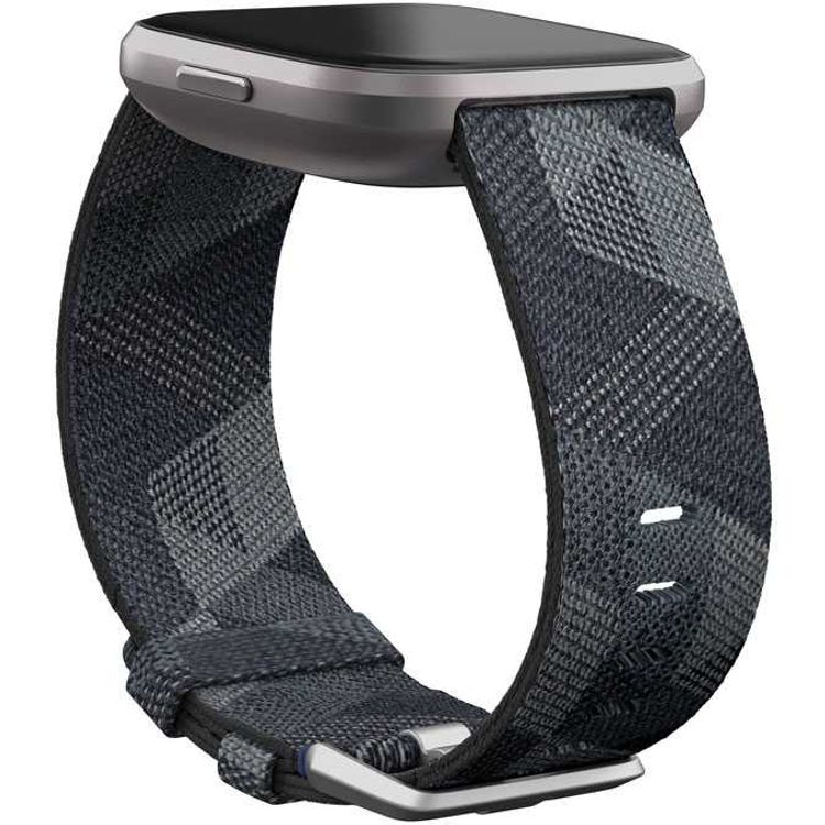 Fitbit Versa 2 SE Fitness Wristband with Heart Rate Tracker - Smoke Woven Band/Mist Grey Aluminum