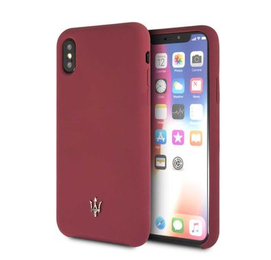 CG MOBILE Maserati Silicone Hard Phone Case Compatible for Apple iPhone X Officially Licensed  - Red
