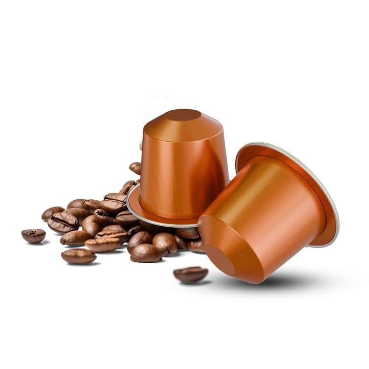 LePresso Aluminum Capsules for Nespresso, Colombia Origin, Fruity Flavor Note, 100% Arabica, Medium Roast Level, 10 Capsules per Pack - Copper