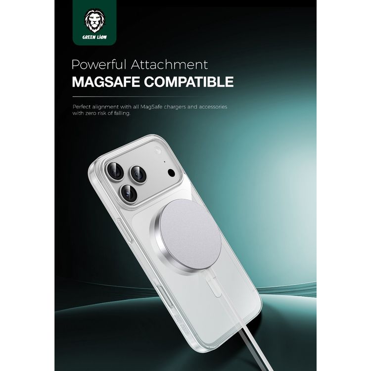 Green Lion Crystal Shield Ultra-Clear MagSafe Case for iPhone 17 Pro Max, Drop Protection, Camera Protection, Comfortable Grip, Slim & Lightweight Design - Clear