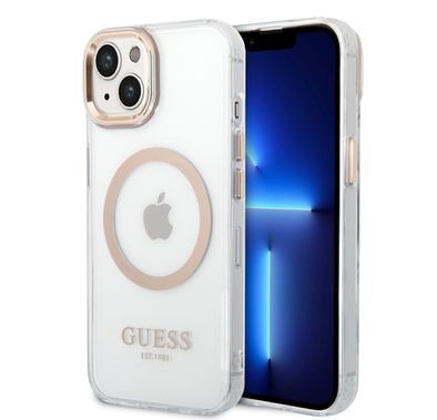 Guess Magsafe Compatibility Transparent Outline iPhone 14 Plus Compatibility - Gold