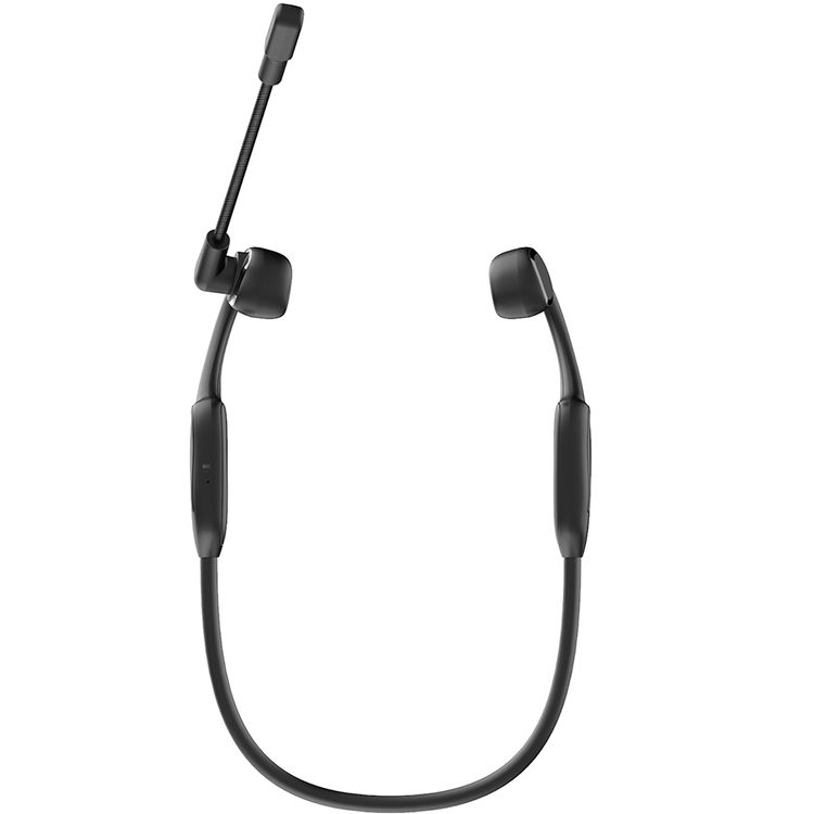 Porodo Vibrix Air Conduction Wireless Headset with Rotating Swivel Microphone, Up to 10 Hours Play Time, 150mAh Battery, Bluetooth Version 5.4, USB-C Charging Port, 1.5 Hours Recharge Time, 15mm Powerful Driver - Black