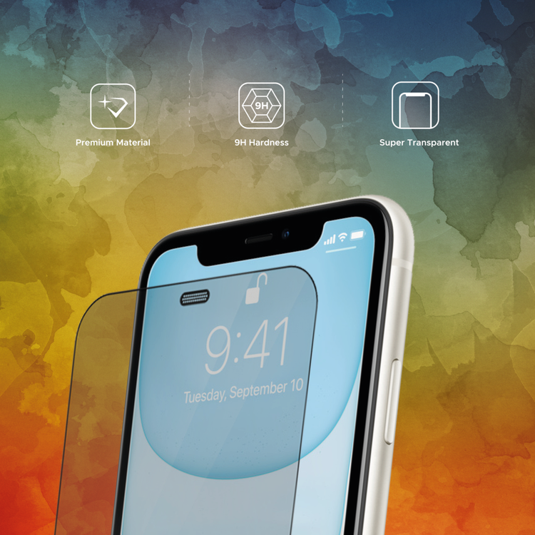 Liberty Guard Full Cover Rounded Edge Screen Protector for iPhone 11 with Dust Filter, Anti Shock & Anti Impact - Black