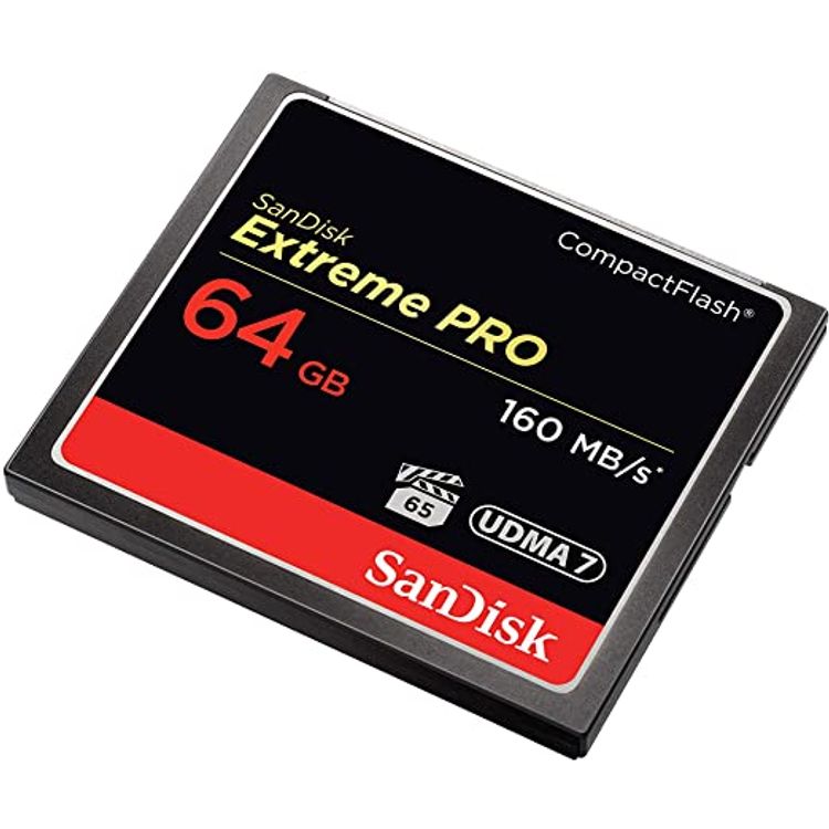 SanDisk Extreme PRO 64GB Compact Flash Memory Card UDMA 7 Speed Up To 160MB/s - SDCFXPS-064G-X46 - Black