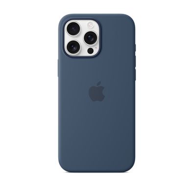 Apple Silicone Case with MagSafe For iPhone 16 Pro, Built-in Magnets, Easy Snap-on - Denim