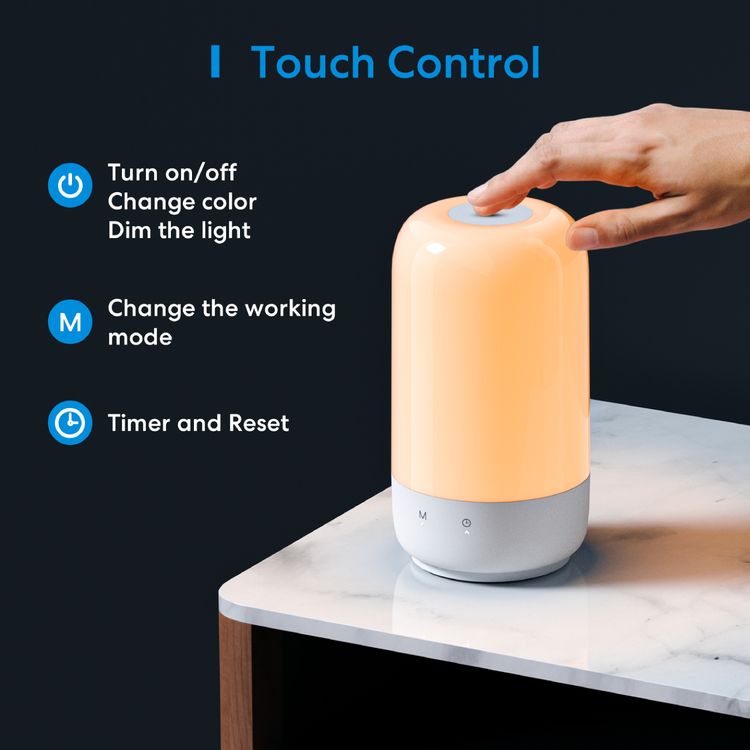 Meross Smart Wi-Fi Ambient Table Lamp With RGB Lights - White