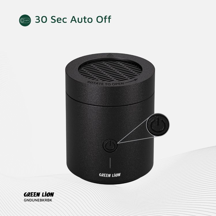 Green Lion Dune Bakhour Incense Burner with 2000mAh Battery Capacity, PA66 & Nylon Material, 300-400°C Heating Temperature, 2 Hours Charging Time, Type-C Charging Port, Strong Fragrance, Included Tweezer - Black