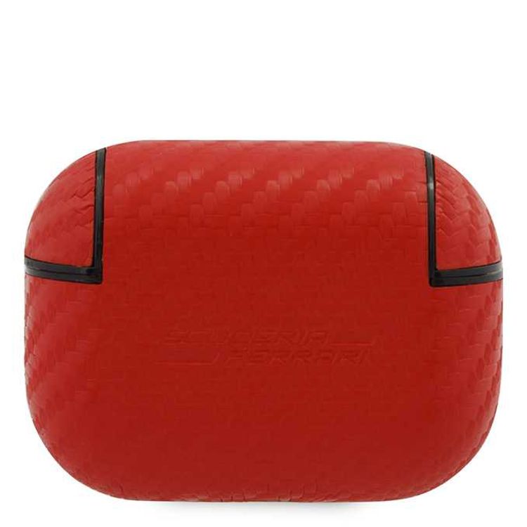 سي جي موبايل جراب فيراري من مادة بولي كربونات وبولي يوريثان بشعار الكربون الأصفر درع معدني متوافق مع ايربودز برو ، مقاوم للخدش ، ممتص للصدمات ، حماية من السقوط ، وغطاء سيليكون واقٍ من الغبار مرخص رسميًا - احمر