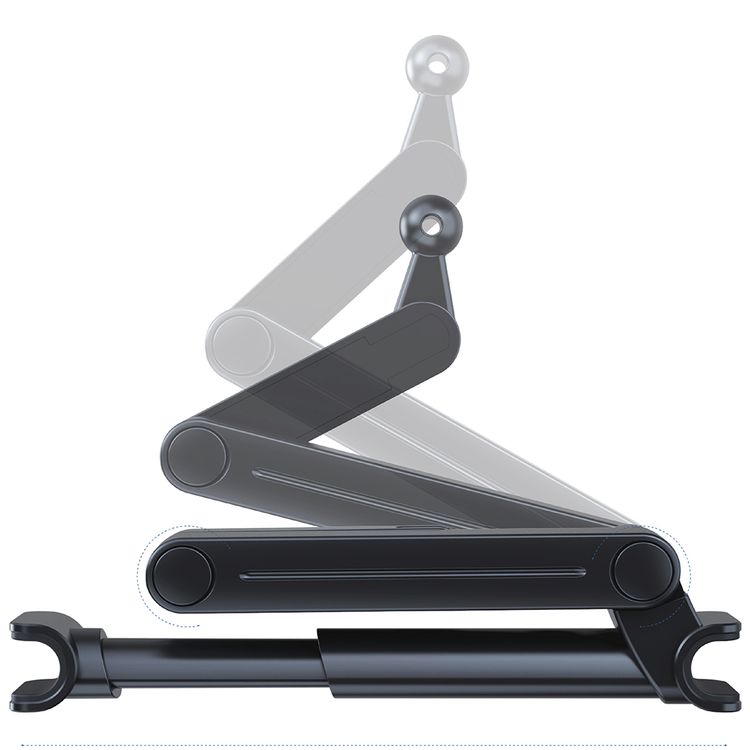 Green Lion Headrest Mount for Tablets & Phones with 360° Rotation, Compatible with 4.7"–12.9" Devices, 3-Axis Adjustment, Foldable Design, Secure & Stable, Quick Installation, Universal Pole Fit, Anti-Slip Grip, Charging Access, Multi-Angle Viewing, 1kg Load Capacity - Black