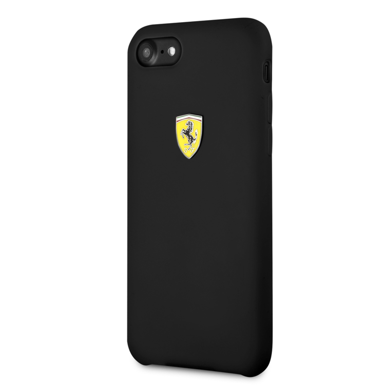 CG MOBILE Ferrari SF Silicone Phone Case Compatible for iPhone 8 / 7 | Protective Mobile Case Officially Licensed - Black