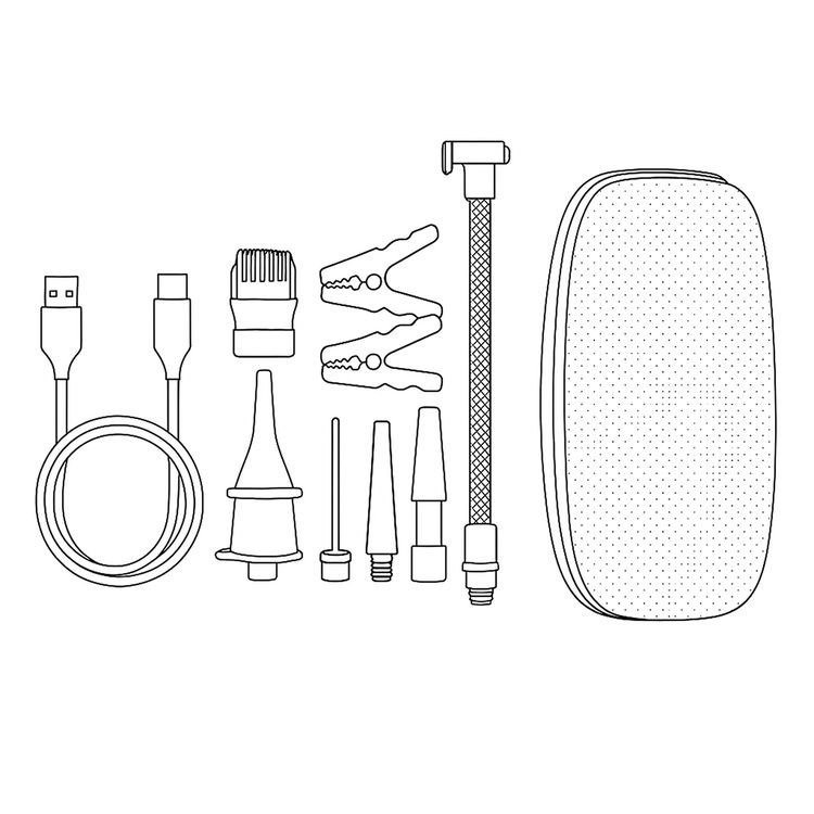 Porodo 6-in-1 Multifunction Power Tool with 8000mAh Power Bank, 1000A Jump Starter, 273m/s Blower, 5000Pa Car Vacuum, 200 Lumens LED Lights with SOS Mode, 22L/min Tire Inflator, 284m/s Suction Speed, 5000Pa Max Pressure, 1m USB-C Cable, 35cm Air Hose Length - Black / Gray