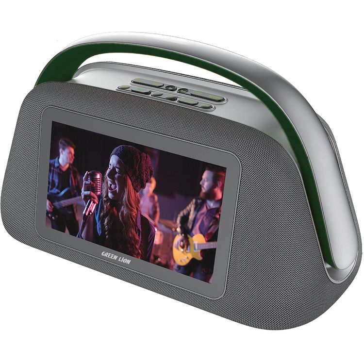 Green Lion Buenos Aires Display Speaker with 10.1" HD Touchscreen, Bluetooth Version 5.3, ABS & Silicone Material, 8000mAh Battery Capacity, 10m Transmission Range, DC Charging Port, 4 Hours Charging Time, 8 Hours Play Time, Multiple Ports Support - Black