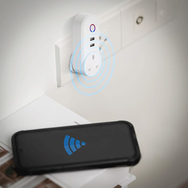 Porodo Lifestyle Smart Wi-Fi Plug with Dual USB-A Ports & AC Socket, Up to 30m Indoor & 50m Outdoor Wi-Fi Range, iOS & Android App Compatibility, Voice Control, Set Schedule, IFTTT, Google Assistant & Alexa Support - White