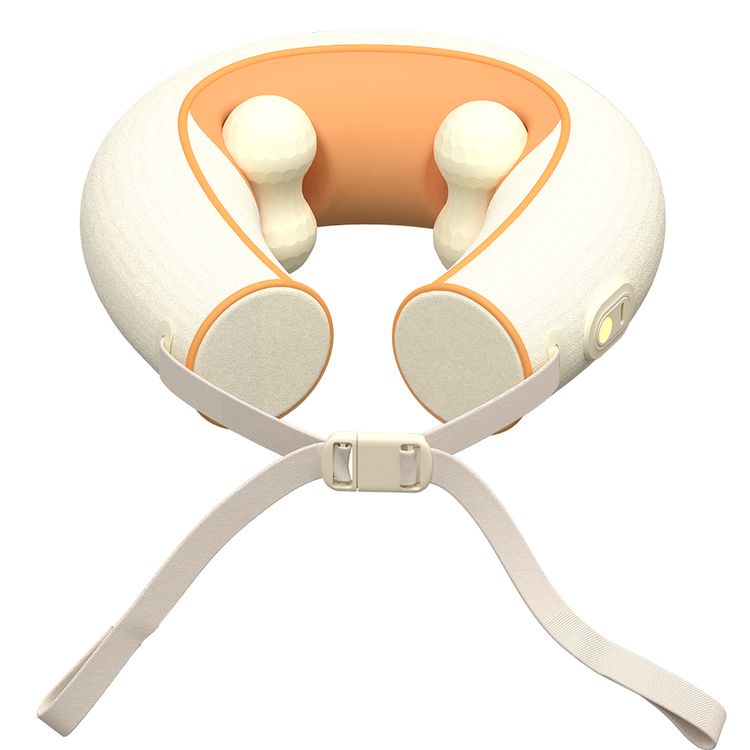 Porodo Shiatsu Neck Massager with 220 Minutes Working Time, 1800mAh Battery Capacity, Secure Adjustable Strap, 15-Minute Session Time, Multiple Massage Modes, Skin-Friendly Materials - Yellow