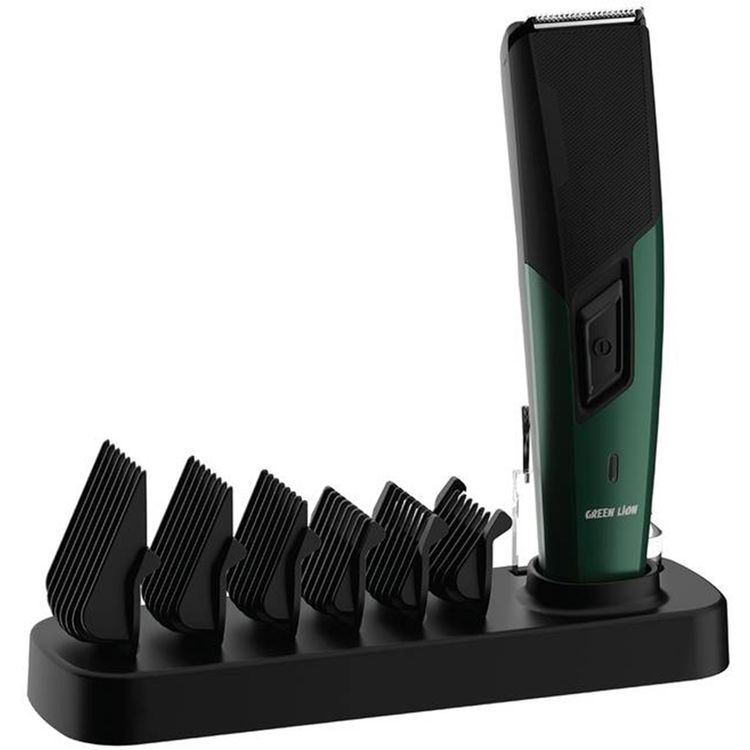Green Lion Trim Flex Hair Trimmer with 6 Size Combs, 600mAh Battery Capacity, 8 Hours Charging Time, 45 Minutes Working Time, Type-C Charging Port, Stainless Steel Material, LED Indicator, Ergonomic & Low Noise Design - Black 