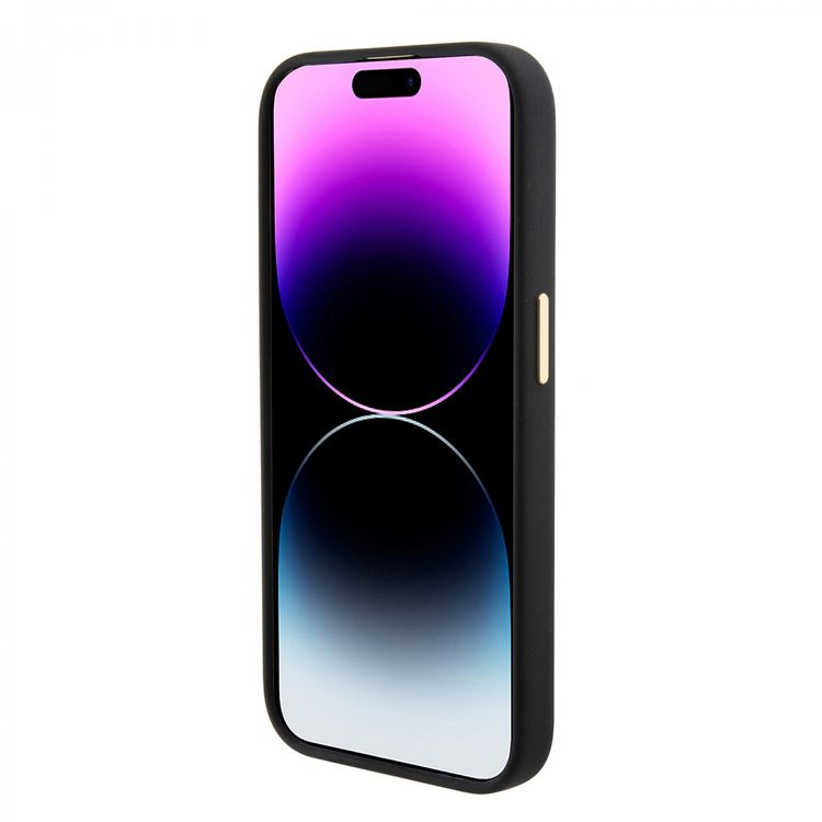 Guess Silicone Case with 4G Strass Logo Case - Black - iPhone 15 Pro Max