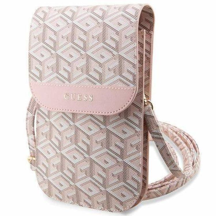 Guess Gcube Stripe Wallet Bag - Pink