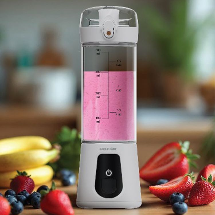 Green Lion Juice Mate Pro Portable Juicer with 470mL Capacity, 6-Blade Design, Food-Grade Material, Up to 20 Blending Cycles, 180W Power, 20 Seconds Single Blend Time, Auto-Off Function, LED Display - White