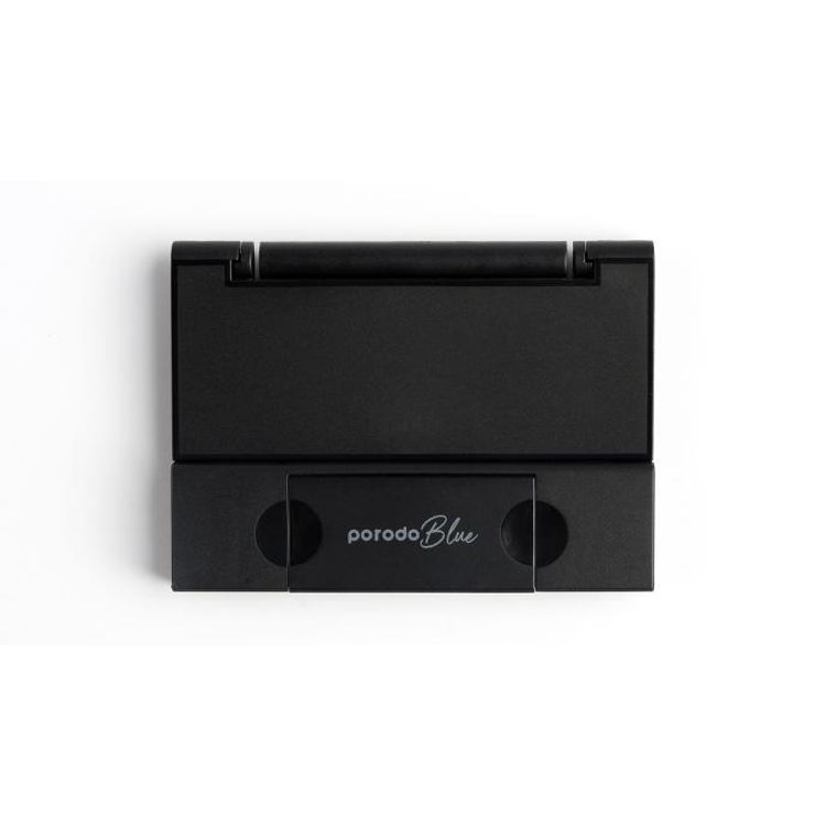 Porodo Blue 2-in-1 Card Reader with 5 Storage Slots, 5Gbps Data Transfer Speed, SD and Micro SD Card Slots, V3.0 USB and Type-C Connector, Compact and Portable - Black