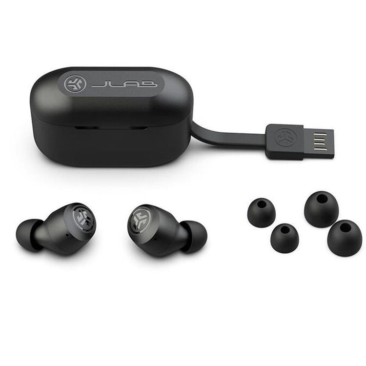 Jlab Go Air Pop True Wireless Earbuds, Touch Controls, Dual Connect, 60 Hours Standby, 2.2 Hours Earbuds Charging Time, 32 Hours Total Playtime, 8 Hours in Each Earbud Battery Life, EQ3 Sound - Black