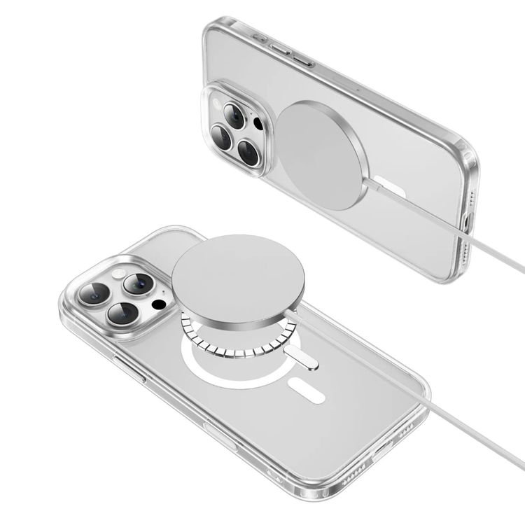 Green Lion Sense Crystal Clear Magsafe Case for iPhone 16 Pro, Camera Protection, Drop Protection, Magsafe Compatible, Strong Magnets, Anti-Scratch, Sense Button, Raised Edge - Clear