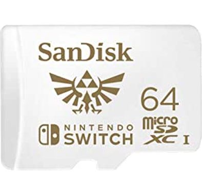 SanDisk 64GB MicroSDXC UHS-I Memory Card for Nintendo Switch - SDSQXAT-064G-GNCZN, White
