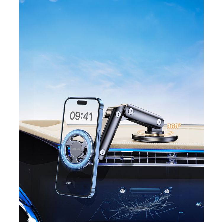 Green Lion Foldable Magnetic Car Mount - Black