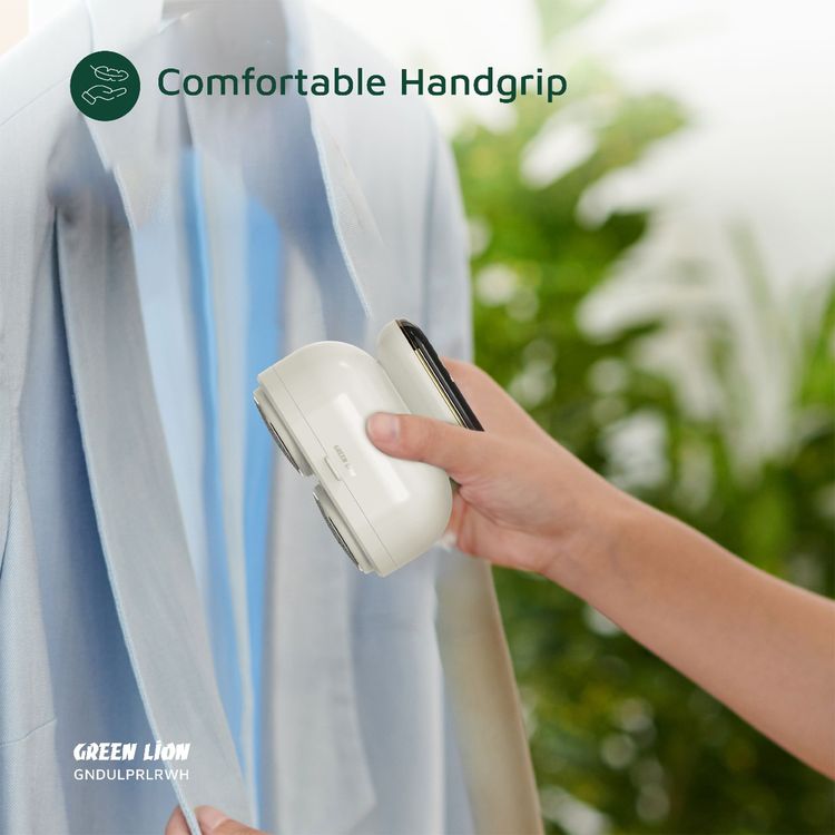 Green Lion Dualpro Digital Fabric Remover with 3-Gear Speed Control, Up to 2.2 Hours Working Time, 130mL Lint Bin Capacity, 2 × 6-Leaf Blades, Honeycomb Mesh Cover, Comfortable Hand Grip, Dual-Head Design - White