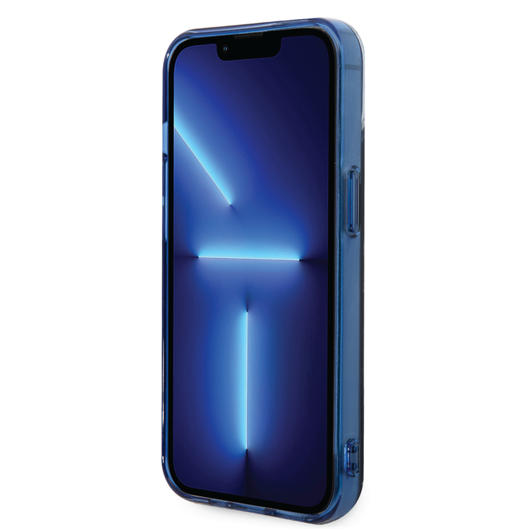 Mercedes-Benz Double Layer PC/TPU Case with Large Star Pattern iPhone 14 Compatibility - Black / Blue