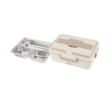 Green Lion GLB-05 Electric Lunchbox with 850mL Capacity, Removable Inner Container, Detachable Power Cord, Silicone Sealing Ring, Dishwasher Safe - Beige