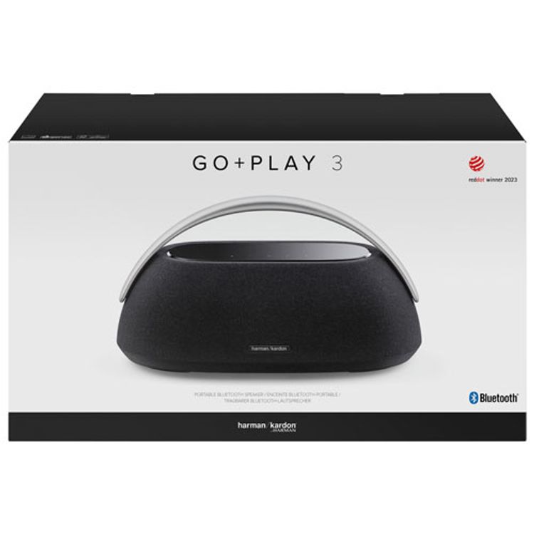 Harman Kardon Go Play 3 Portable Bluetooth Speaker with Superior Sound, Type-C USB Port, Up to 8 Hours Music Play Time, 3 Hours Charging Time, Bluetooth Version 5.2, Built-in Battery - Black