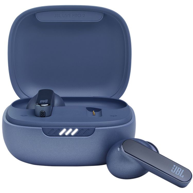 سماعات أذن JBL Live Pro 2 اللاسلكية بتقنية إلغاء الضوضاء، ميكروفون مدمج، تقنية إلغاء الضوضاء التكيفية الحقيقية، IPX5، لاسلكية - أزرق