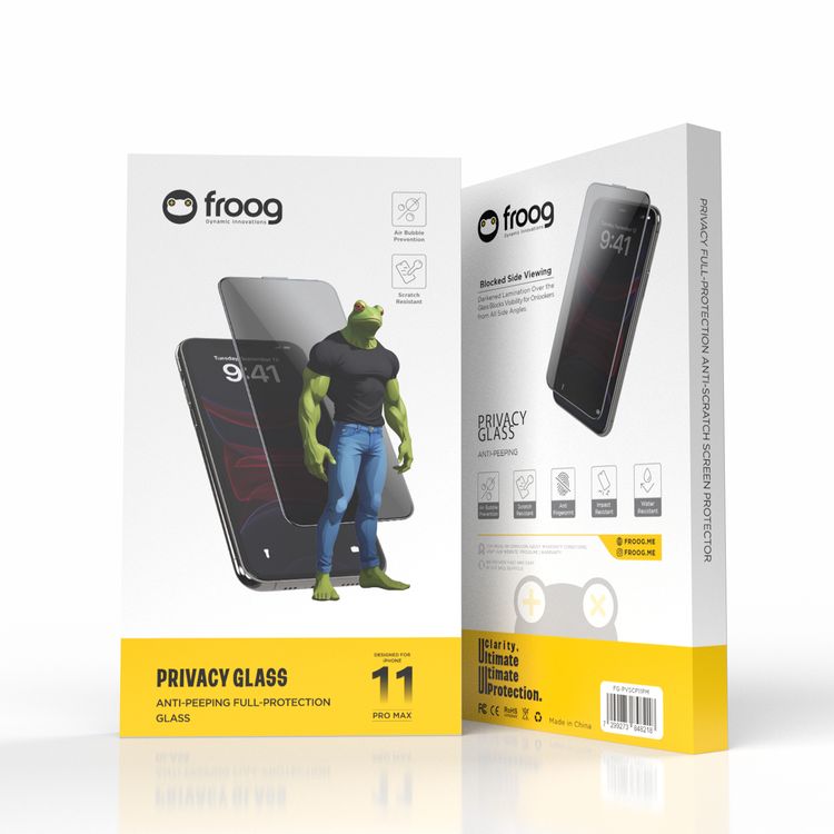 Froog Privacy Screen Protector Anti-Peeping Full Protection Glass for iPhone 11 Pro Max, Anti Fingerprint, Scratch Resistant - Privacy