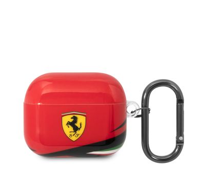 CG MOBILE Ferrari TPU Case with Double Layer Design Shockproof Case Cover Portable & Protective with Scratch Protection, Resistant to Damage Compatible with Airpods 3 - Red