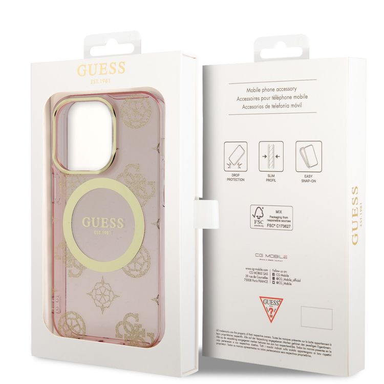 Guess Magsafe IML Case - Gold Pink - iPhone 15 Pro