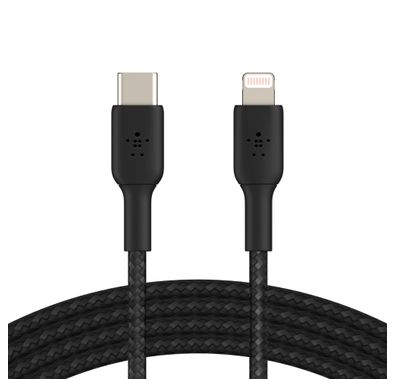Belkin CAA004BT1MBK Boost Charge Braided USB-C with Lightning Connector 1m / 3.3ft - Black
