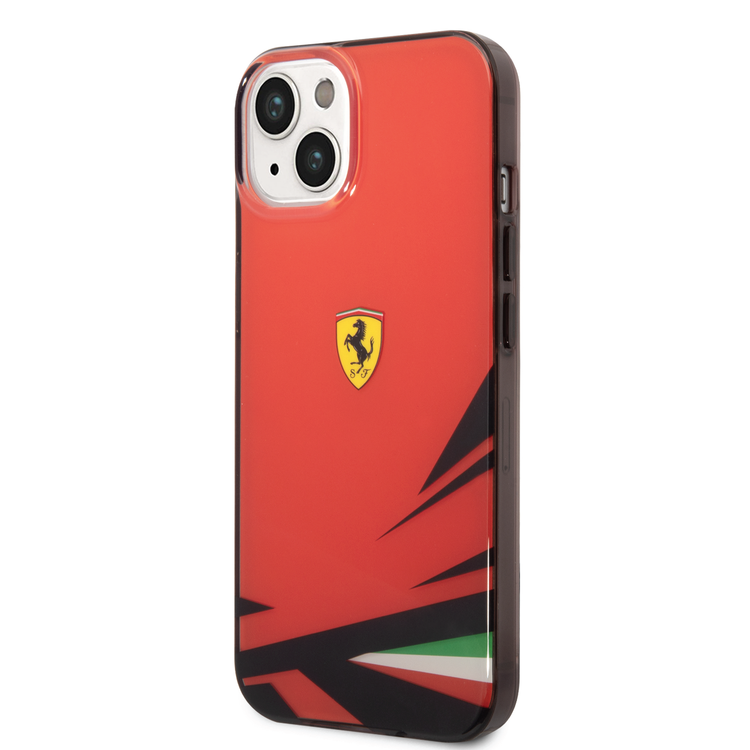 Ferrari PC/TPU Case with Double Layer Print iPhone 14 Compatibility - Red