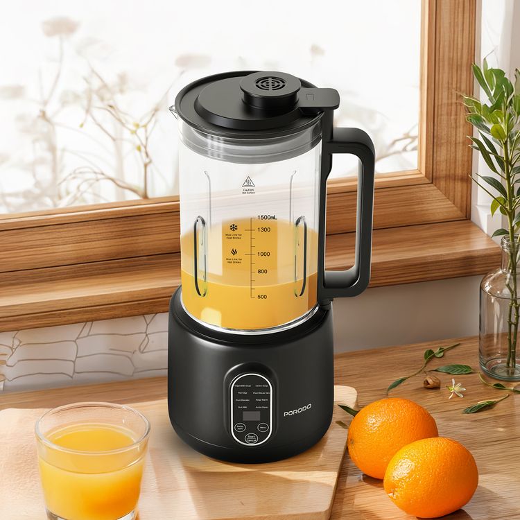 Porodo Lifestyle Nut Milk Maker with Advanced Thermal Jar, 1.5L Capacity, Multi-Angle Blades, 400W Blending Power, Auto-Clean, Dual-Mode Blending - Black