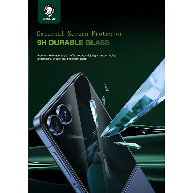 حزمة حماية الخصوصية من جرين ليون لهاتف زي فليب 7 مع فيلم مرن، مضاد للتسلل، فائق النحافة، مستوى صلابة 9H، مضاد للخدوش، مضاد لبصمات الأصابع - أسود