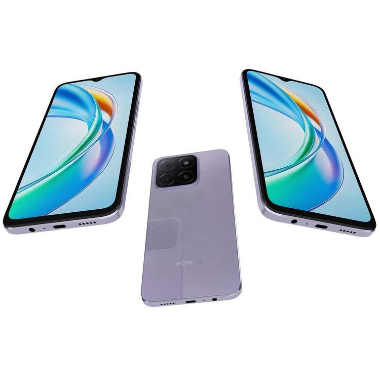 هاتف هواوي هونور X5b إصدار TRA، 6.56 بوصة، 4 جيجابايت رام، 64 جيجابايت تخزين، 13 ميجابكسل، ثنائي الشريحة، أندرويد 14، GSM، HSPA، LTE - أرجواني لامع