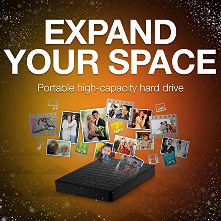 قرص صلب خارجي محمول سيجيت 1 تيرابايت (STEA1000400) للتوسعة - متوافق مع الكمبيوتر / ماك / إكس بوكس / بلاي ستيشن 4 - أسود