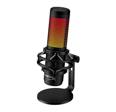 HyperX QuadCast S – RGB USB Condenser Microphone for PC, PS4, PS5 and Mac, Anti-Vibration Shock Mount, 4 Polar Patterns, Pop Filter, Gain Control, Gaming, Streaming, Podcasts, Twitch, YouTube, Discord
