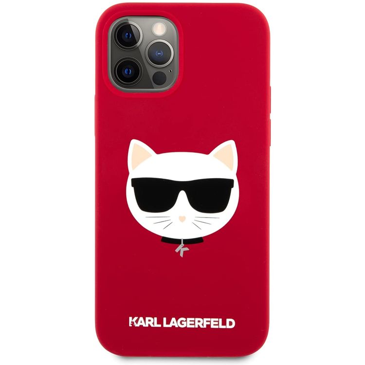 Karl Lagerfeld Silicone Hard Case Choupette Head for iPhone 12 / 12 Pro (6.1") - Red