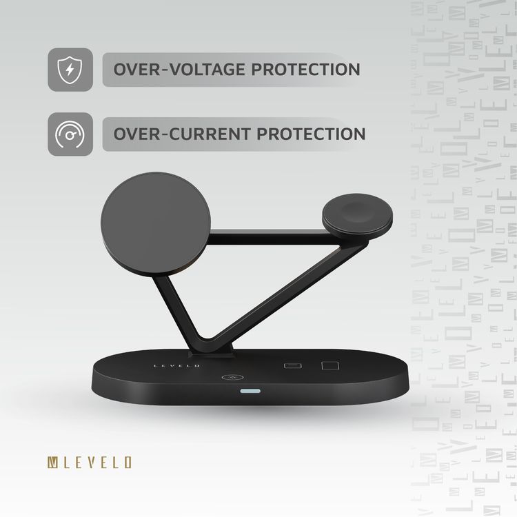 Levelo Premio 5 In 1 Wireless Charging Pad - Black