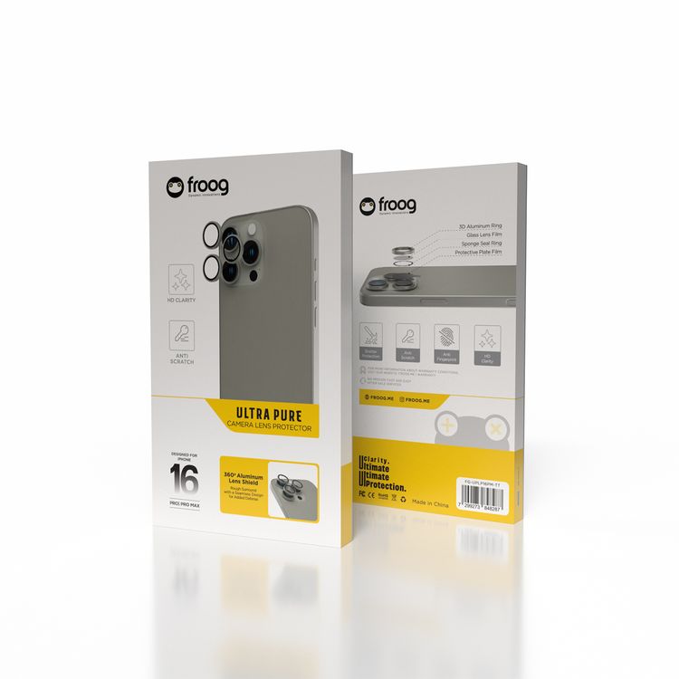 واقي عدسة الكاميرا iFroog Trio، مقاوم للصدمات، مقاوم للبقع، وضوح عالي الدقة